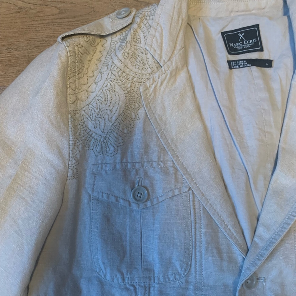 Marc Ecko Men's Tan Jacket with Embroidered Details - Picture 6 of 12